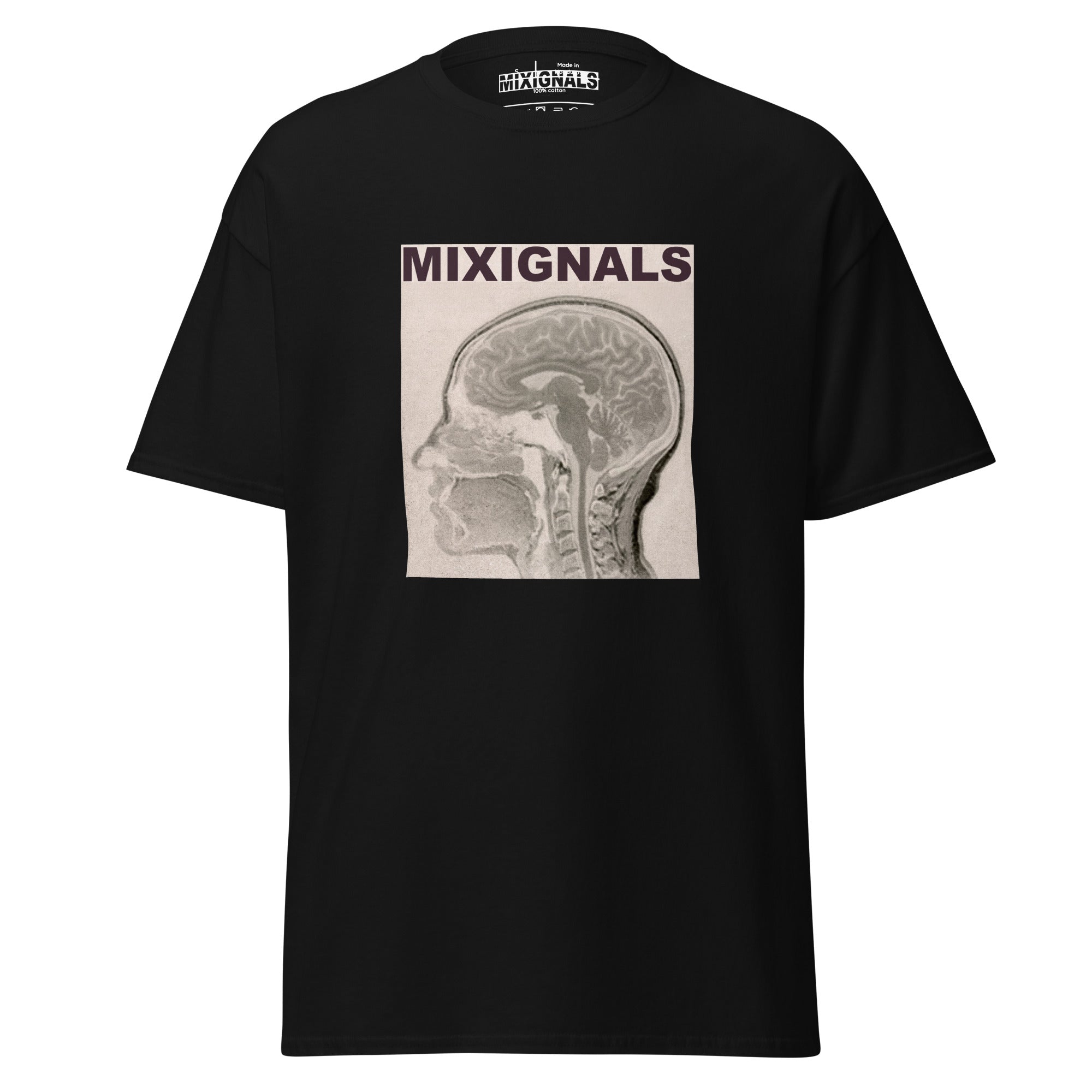 Abstract anatomical scan illustration featured in MIXIGNALS graphic streetwear apparel. 