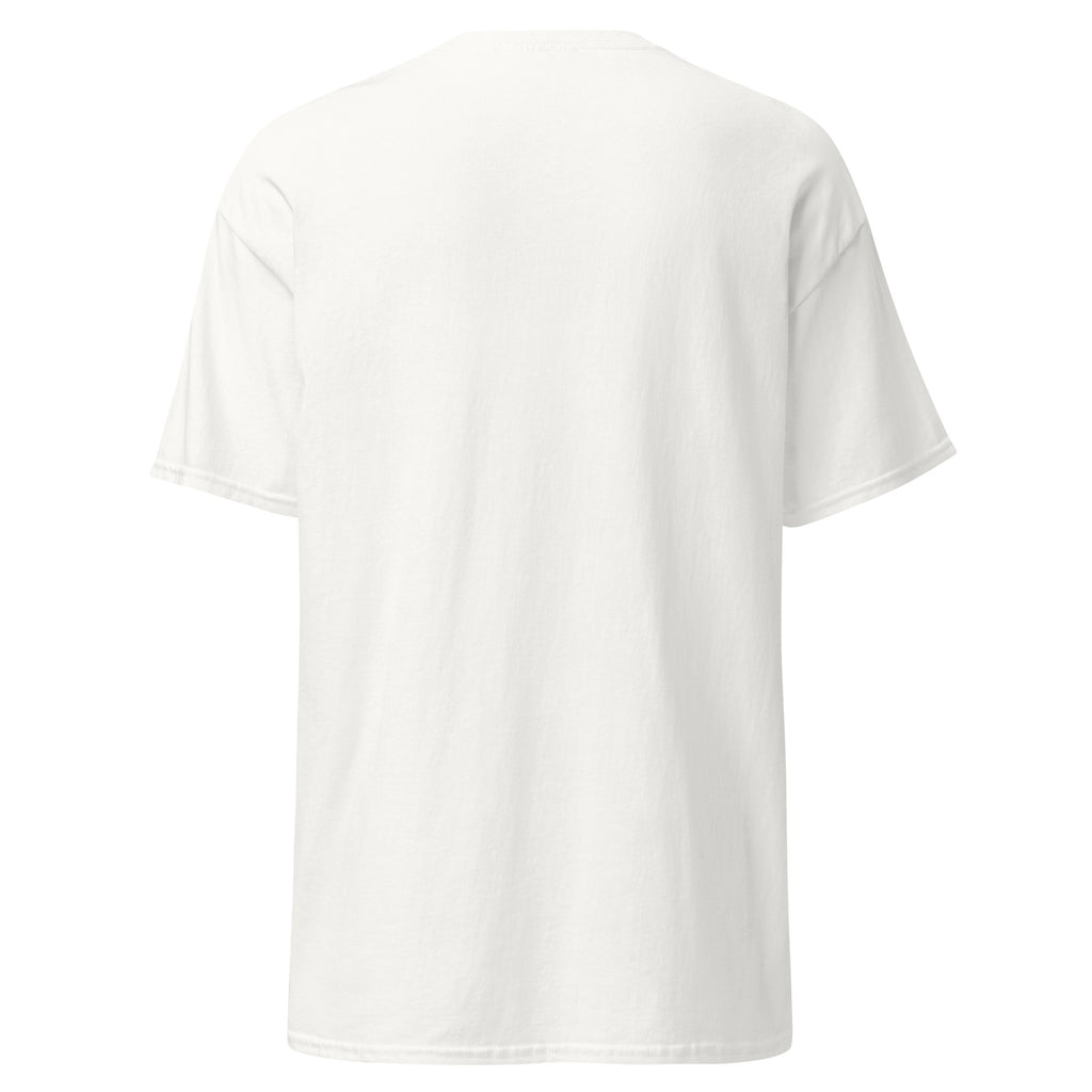 SIMHASANA white unisex t-shirt, back view – MIXIGNALS