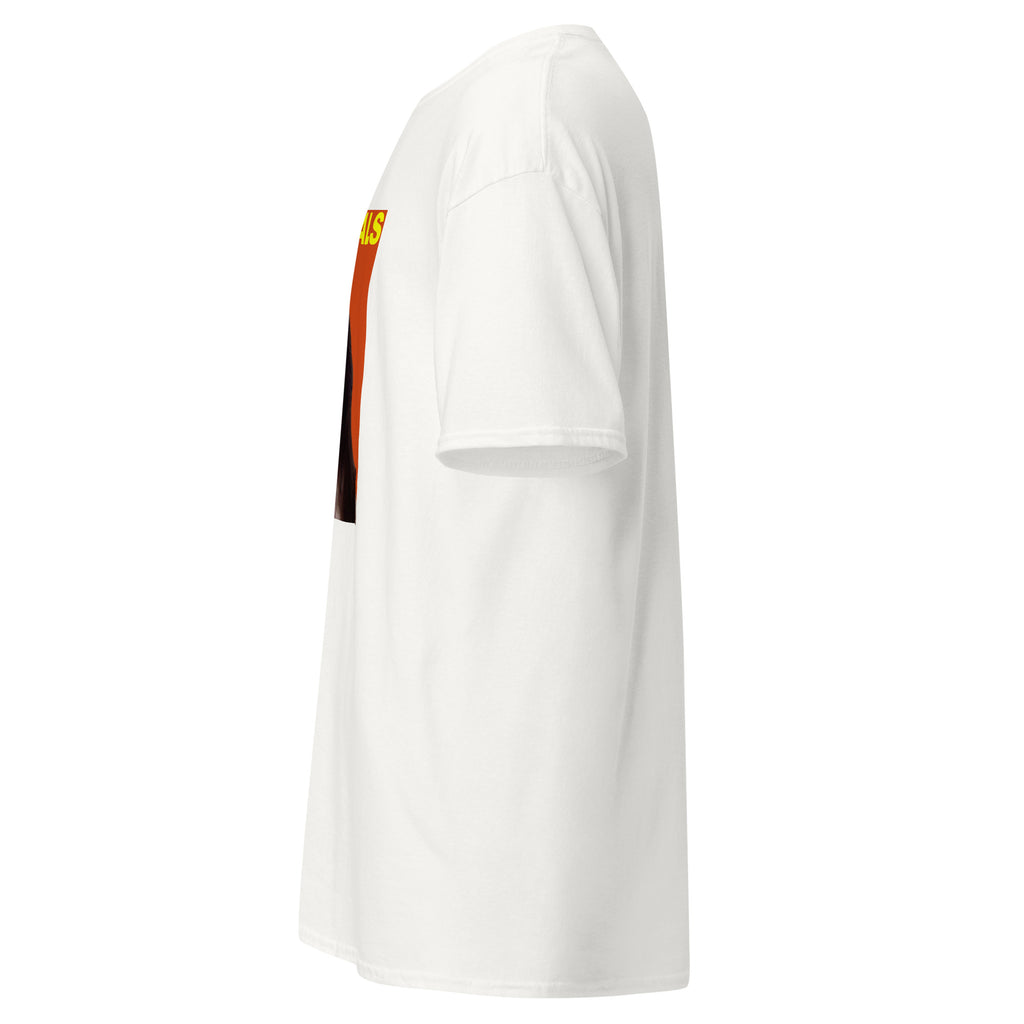 SIMHASANA white unisex t-shirt, left side view – MIXIGNALS