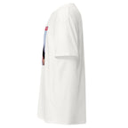GRAVITY white unisex t-shirt, left side view – MIXIGNALS