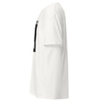 KISS white unisex t-shirt, left side view – MIXIGNALS