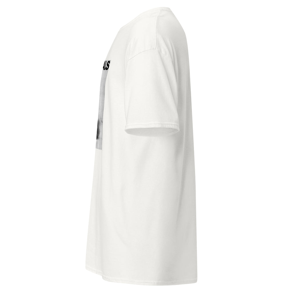 KISS INVERT white unisex t-shirt, left side view – MIXIGNALS